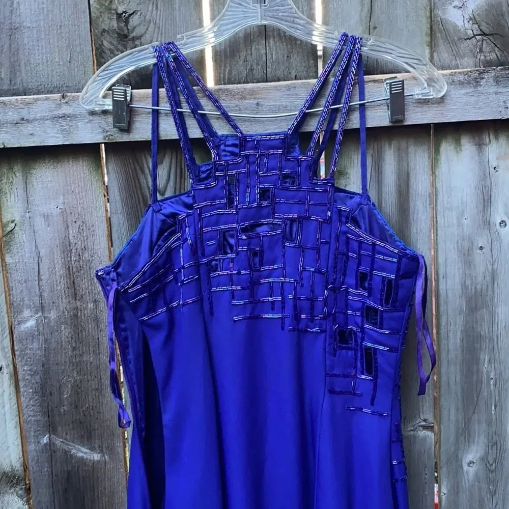 Cobalt blue sequins dress sz. M
